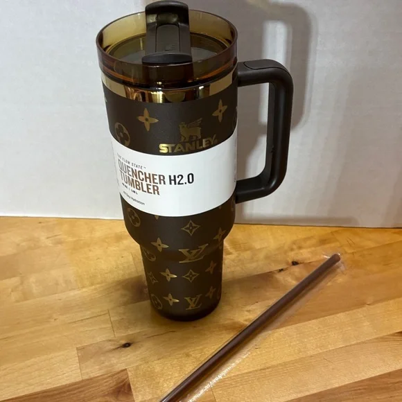 Stanley Dark Brown Tumbler with Gold Accents - Picture 2 of 6